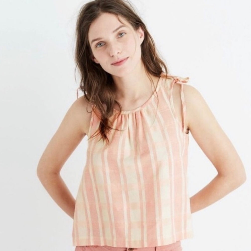Madewell Pink Plaid Cotton Tank SzXS